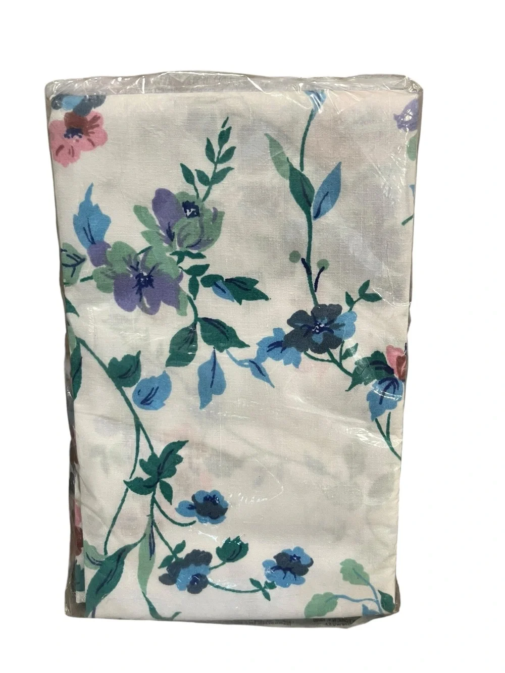 VTG Cannon Royal Family Blue Green Floral Pillowcases Standard Queen NEW SEALED